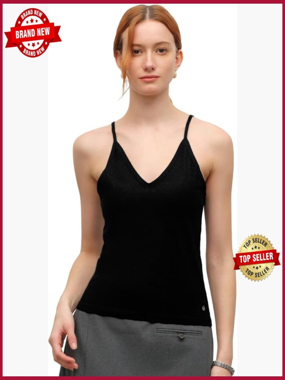 Women's Silk Cashmere Camisole, 70% Cashmere 30% Silk Lightweight Sleeveless
